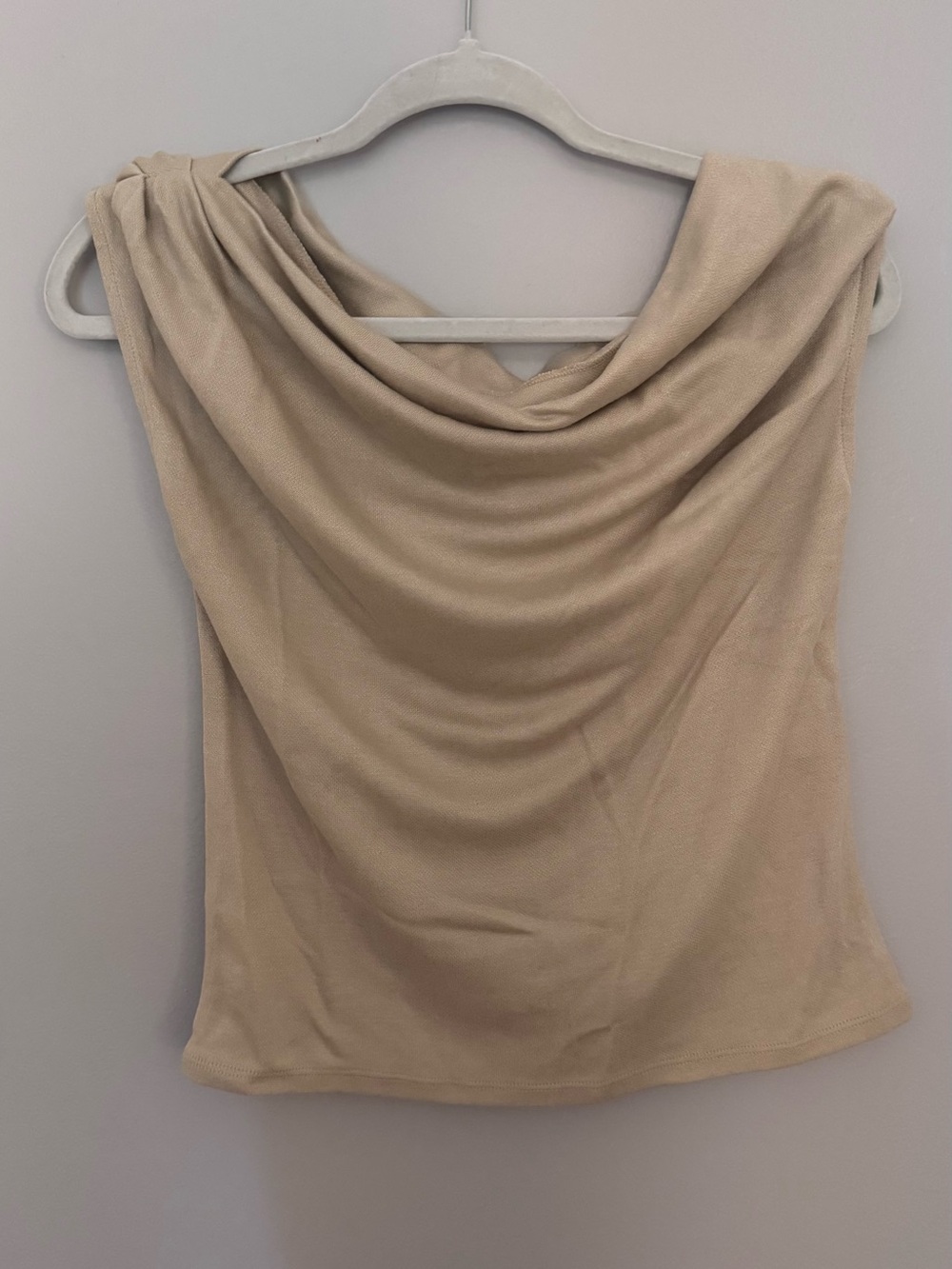 Zara Draped Cowl Neck Camisole - Beige
